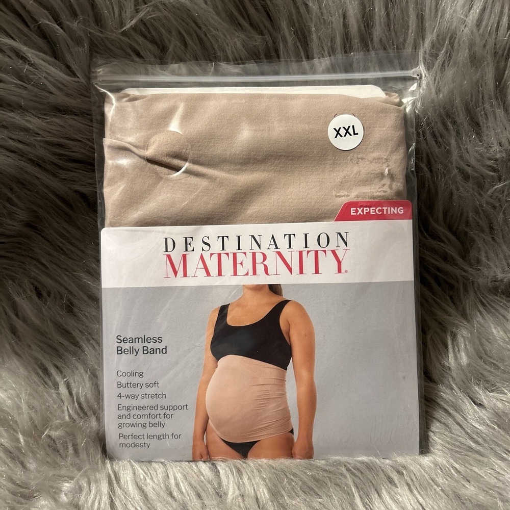 Destination Maternity Seamless Belly Band Womens Size XXL Light‎ Taupe Cooling